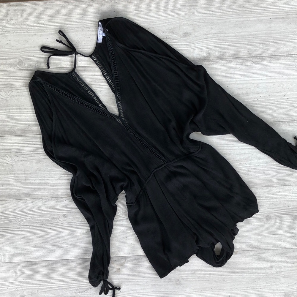 Open back long sleeve romper